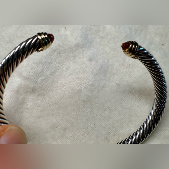 David Yurman Sterling Silver 4mm Cable Classics Bracelet Citrine & 18k Gold - Picture 5 of 7